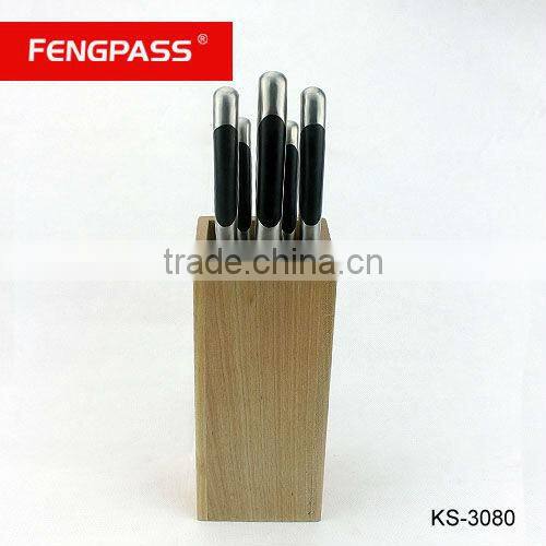 knife block set with 5PCS kitchen knives & wooden utensil(531-216-546)