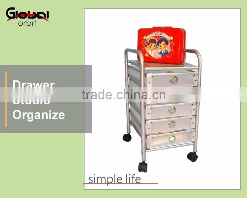 Chrome Plating 3-Tier Storage Container Organizer Trolley With Locking Wheels