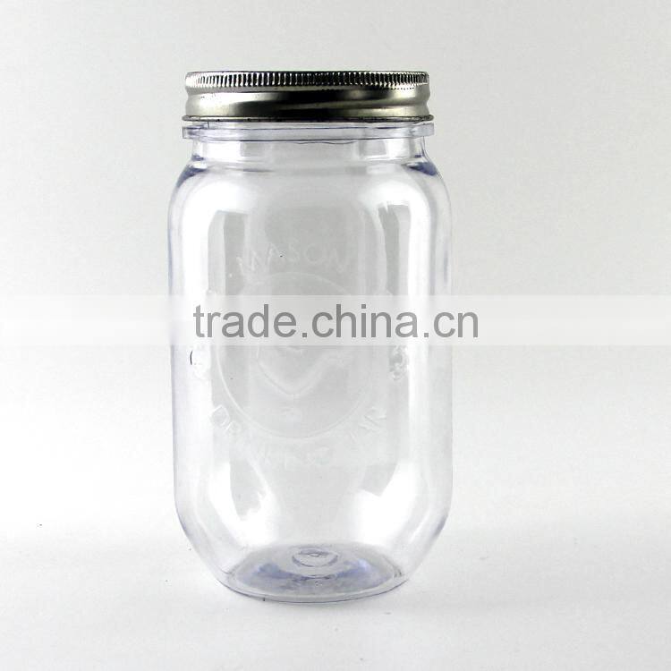 Plastic Type and Beverage Use mason jar 16OZ