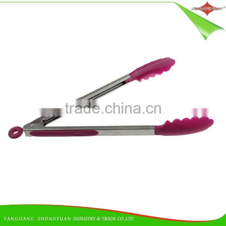 ZY-H3007 9" Non-stick Cooking Utensils Kitchen Tongs BBQ Tongs
