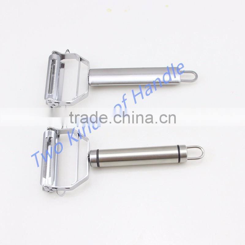 Super Quality Stainless Steel 4 in 1 Function Julienne Peeler with Round Handle