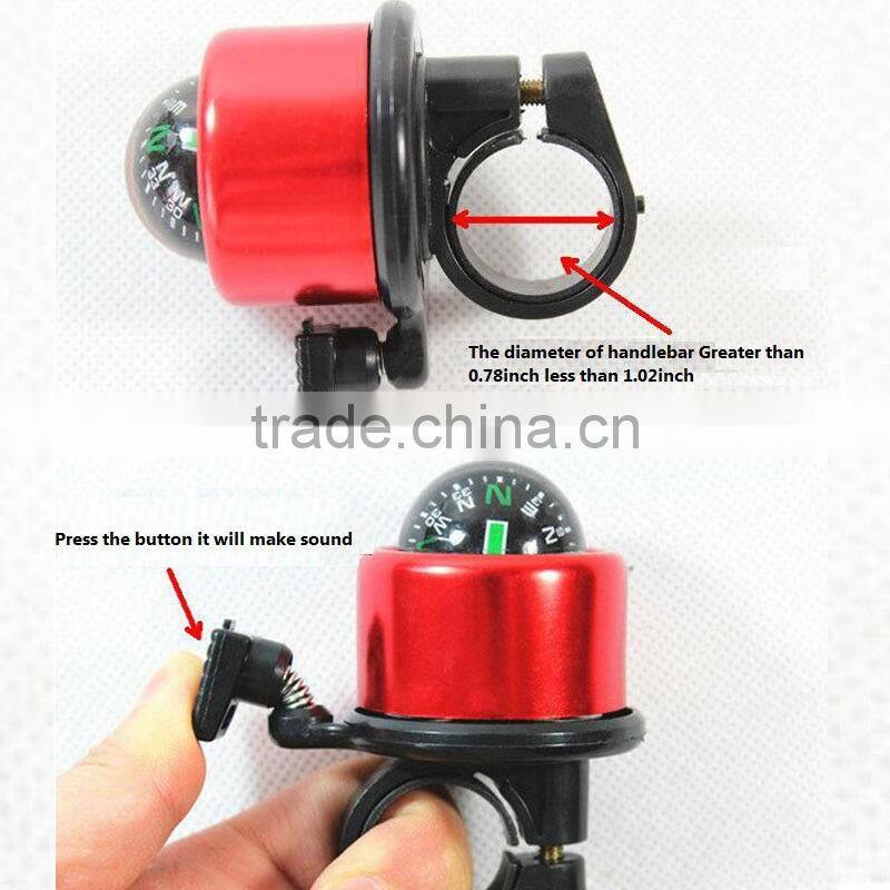 Hot Sale Colorful Bike Bell Compass Ring Bells Outdoor Door Sports Cycling Bells Bicycle Alarm Sound Crisp for Mountain Cycling