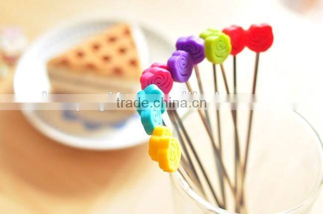 High Quality 2 Pieces Per Set Stainless Steel With Silicone Coffee Stirrer