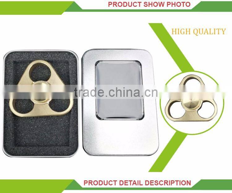 New product brass fingertip top toys hand fidget tri-spinner
