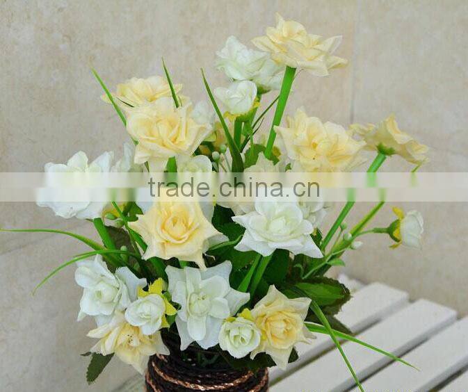 2014 Hot Selling rose Bouquet Mini Artificial Silk Flowers
