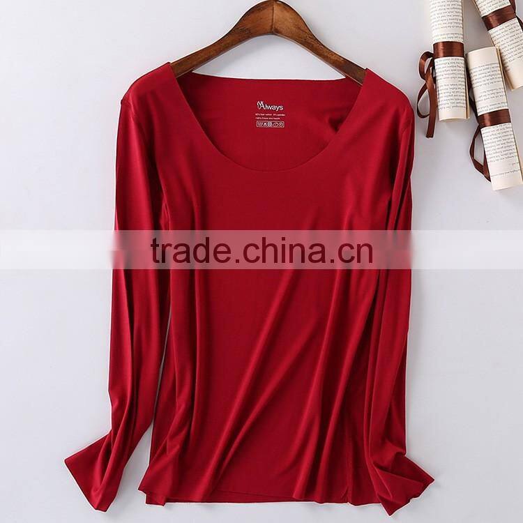 Fashion custom plain long sleeve women bulk wholesale t shirts