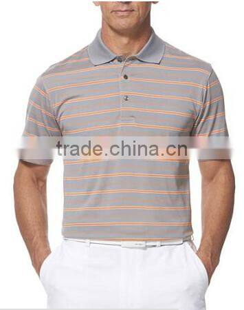 Men's Short Sleeve Performance Ventilated Stripe Polo Shirt