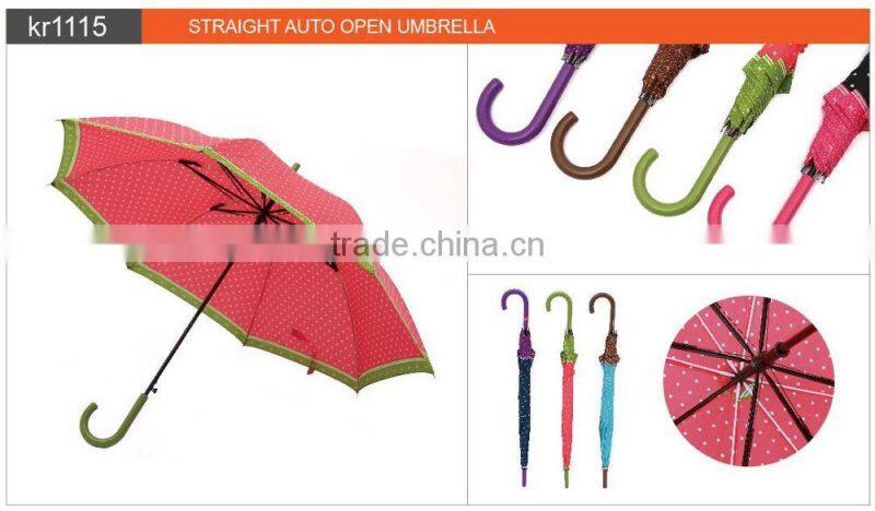 Promotional High Quality Windproof Auto Open Straight Umbrella Rain