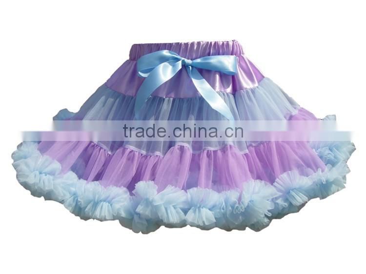 Wholesale princess style baby girls solid color tulle skirt from China manfactory by handmade