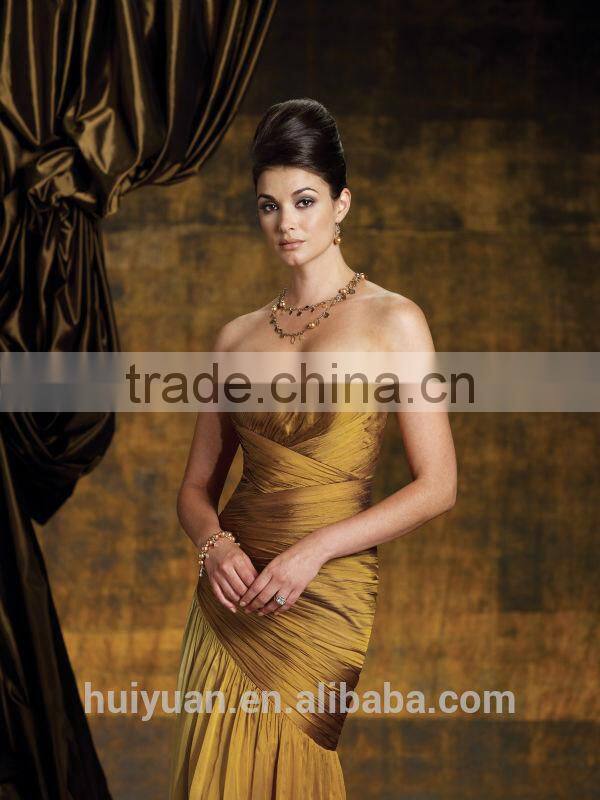taffeta gold backless high low dress