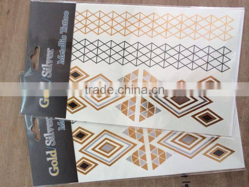 2015 new style cheap gold temporarygolden tattoo choker stickers