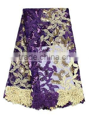 Wholesale African Wedding Lace Fabric Emboridery Dubai Lace With Sequins FL0184