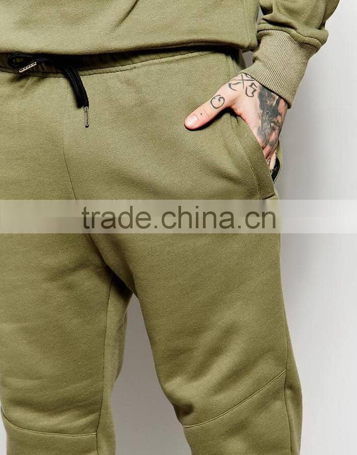 100 percent cotton army green skinny fitness wholesale jogger pants