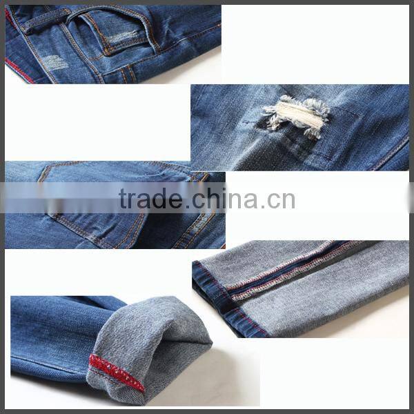 new model distressed jeans for lady ,slim fit lady jeans
