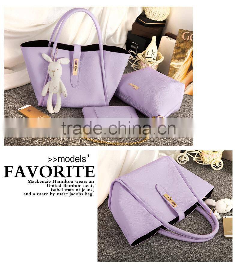 Brand Handbags 3sets Leather Women Tote Bag Casual Ladies Designs Handbag Set