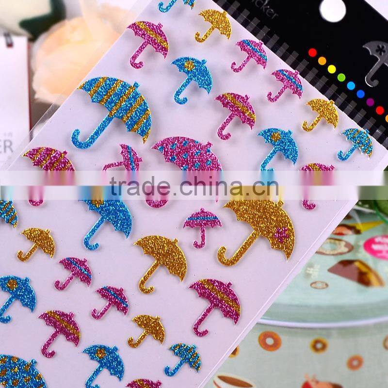 die-cut different shape sticker custom glittle / pvc sticker cheap children carton sticker for decoration
