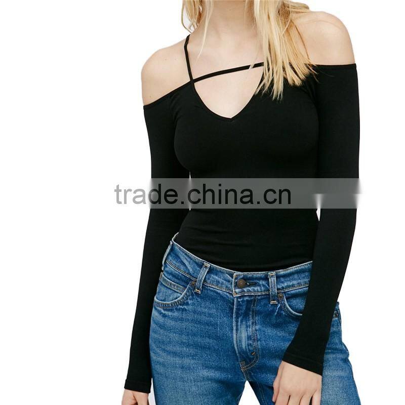 2017 OEM Cool Next-to-skin Fit Stretchy Layering Black Fitted Blouse