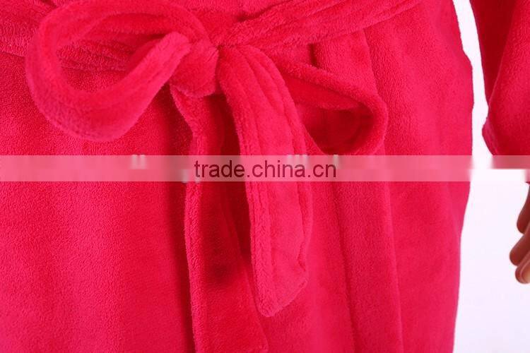OEM service red bathrobe ladies wholesale luxury short robe