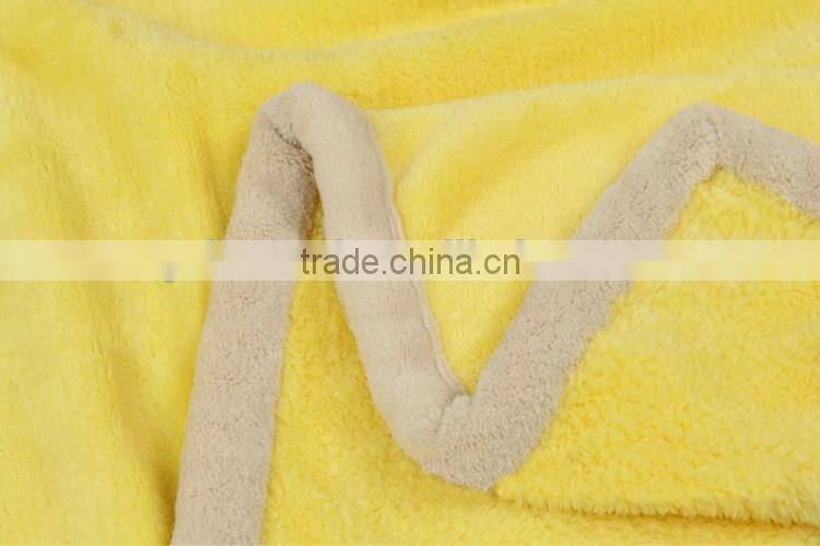 Lovely deer embroidered overlocking soft baby blanket