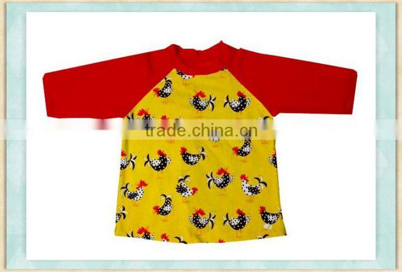 Children's boutique clothes long sleeve cock print girls fall wear casual hot style