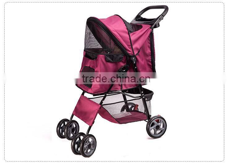 4 Wheels Pet Stroller Cat Dog Cage Stroller