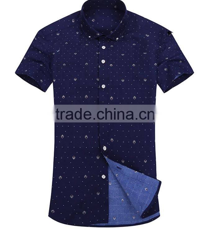 2016 NEW COLLECTION SUMMER PATTERN SHIRT SEMI-TAILORED FIT short sleeve for men