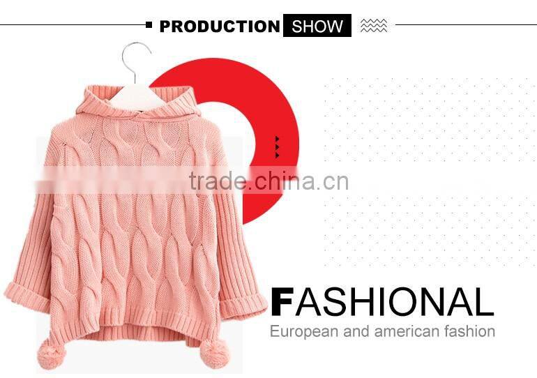 alibaba new products knitted sweater design for baby girls with hoodie