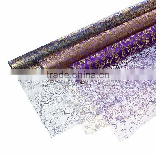 Purple At Random Pattern 48cm,1Roll Organza Jewelry Gift Flower Wrapping
