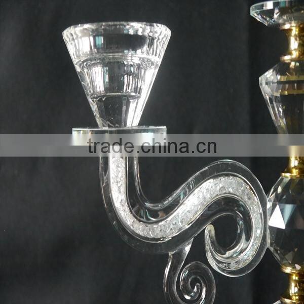 Hot Sale !!! Unique crystal candle holders wedding table decorations JKC-0007