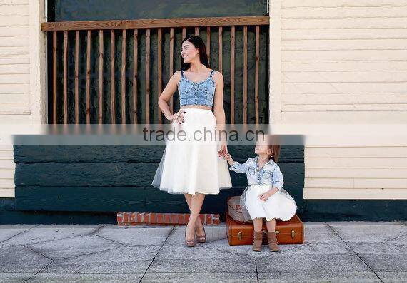 Latest design striped mother and daughter matching dresses