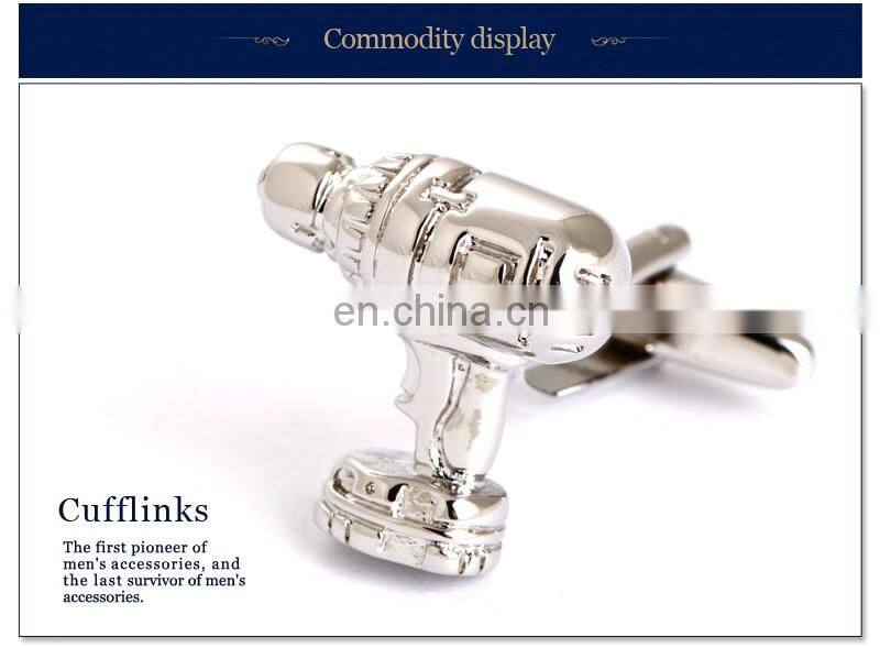 New Silver Toy Gun Man Shirt Cufflinks Factory China