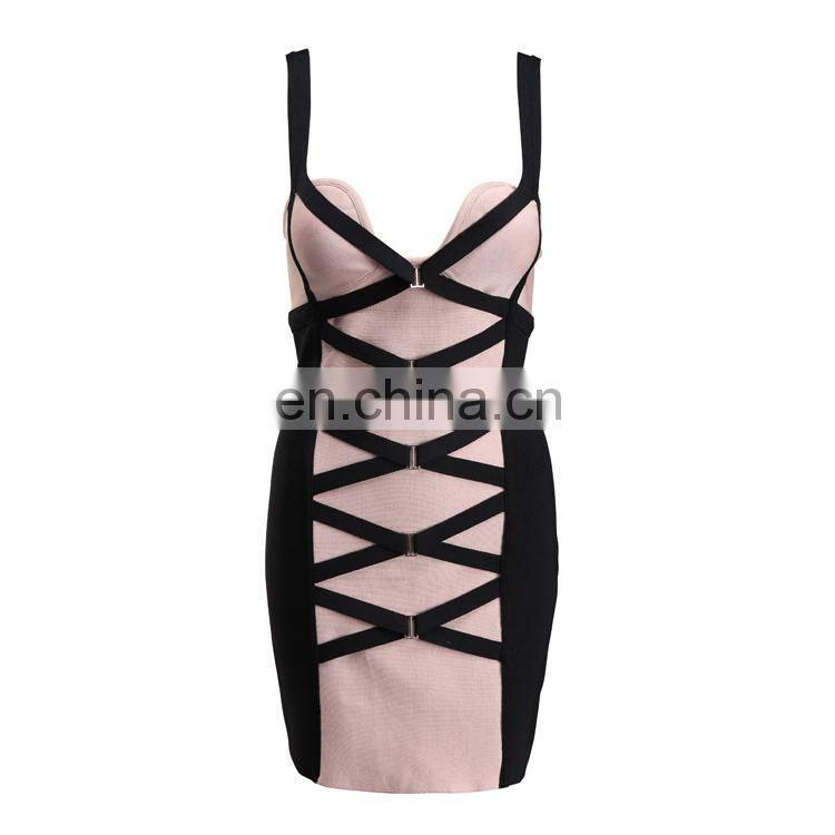 2014 sexy fitting bandage dress spaghetti strap celebrity kim kardashian dress