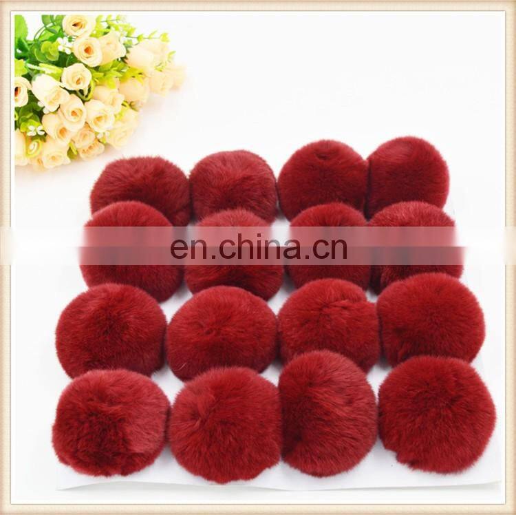Hot selling in europe genuine rabbit real fur pom pom