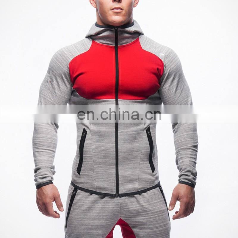 mens zipper muscle fitness full top design tracksuit