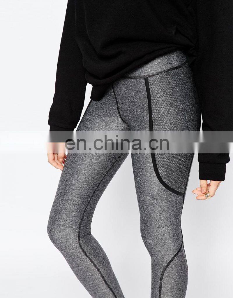 premium contrast piping compression leggings