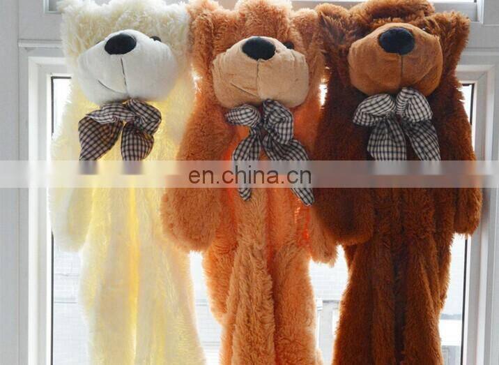 hot sale unstuffed plush teddy bear/skin of plush teddy bear free sample big teddy bear 200cm plush bear/stuffed big size bear