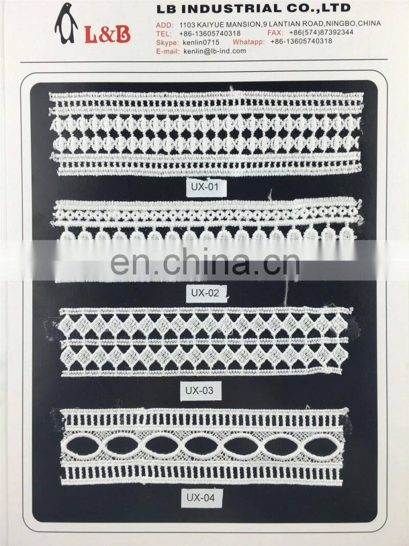top quality white milk silk bridal embroidery sewing wedding lace trimmings chemical lace trim white