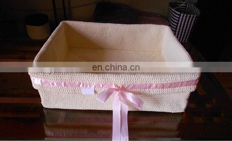 Cream pp yarn crochet holder basket