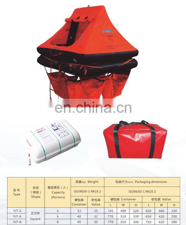 Marine 4 to 8 Persons Throw-overboard Yacht Inflatable Liferaft