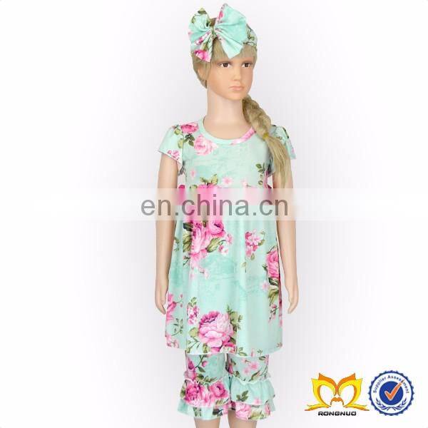 Floral Remake Baby Girls Clothing Kids Unique Boutique Ruffled Capri Sets Persnikety Summer Outfit