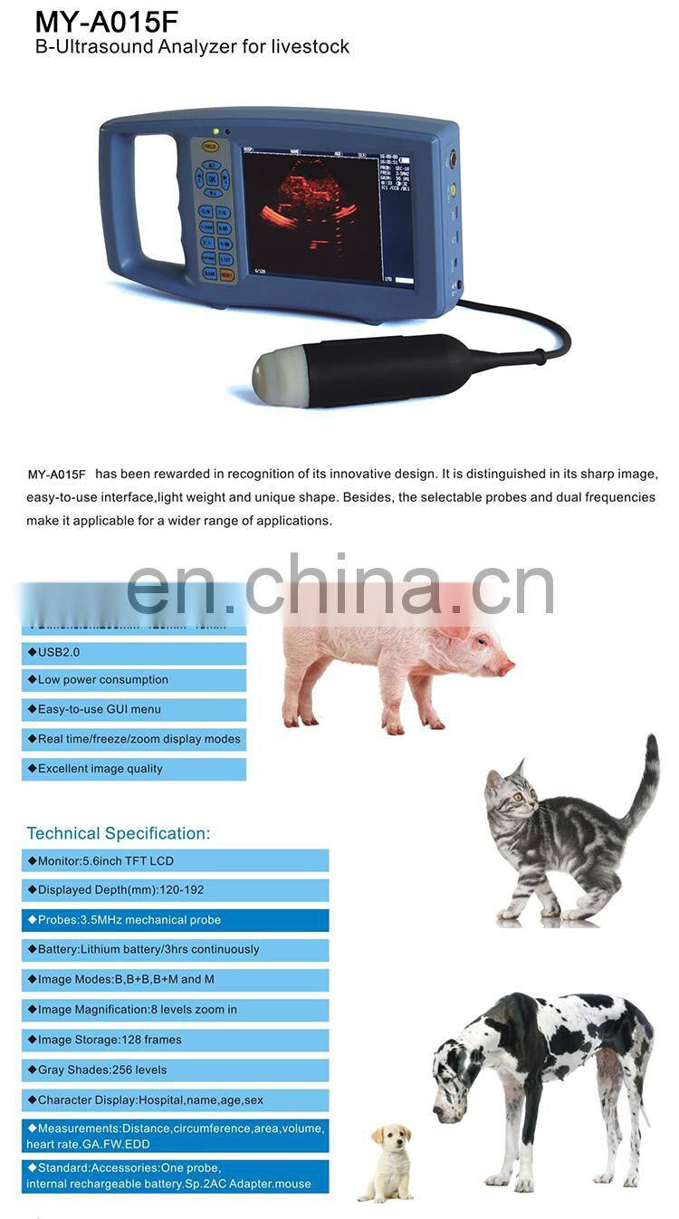 Multi frequency probe handle type Digital Veterinary Ultrasound Scanner for vet