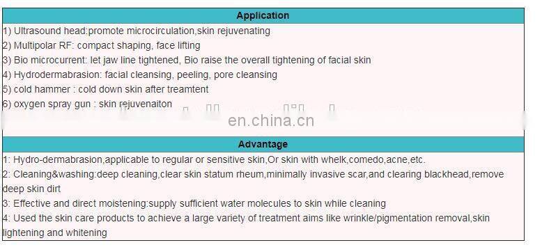 7 in 1 Multifunctional Bubble Oxygen Machine/Water Microdermabrasion Equipment/rf Facial Spa Machine