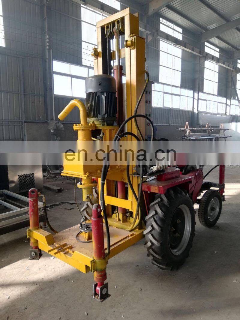 150m deep good price small portable tractor mounted water well drilling rig