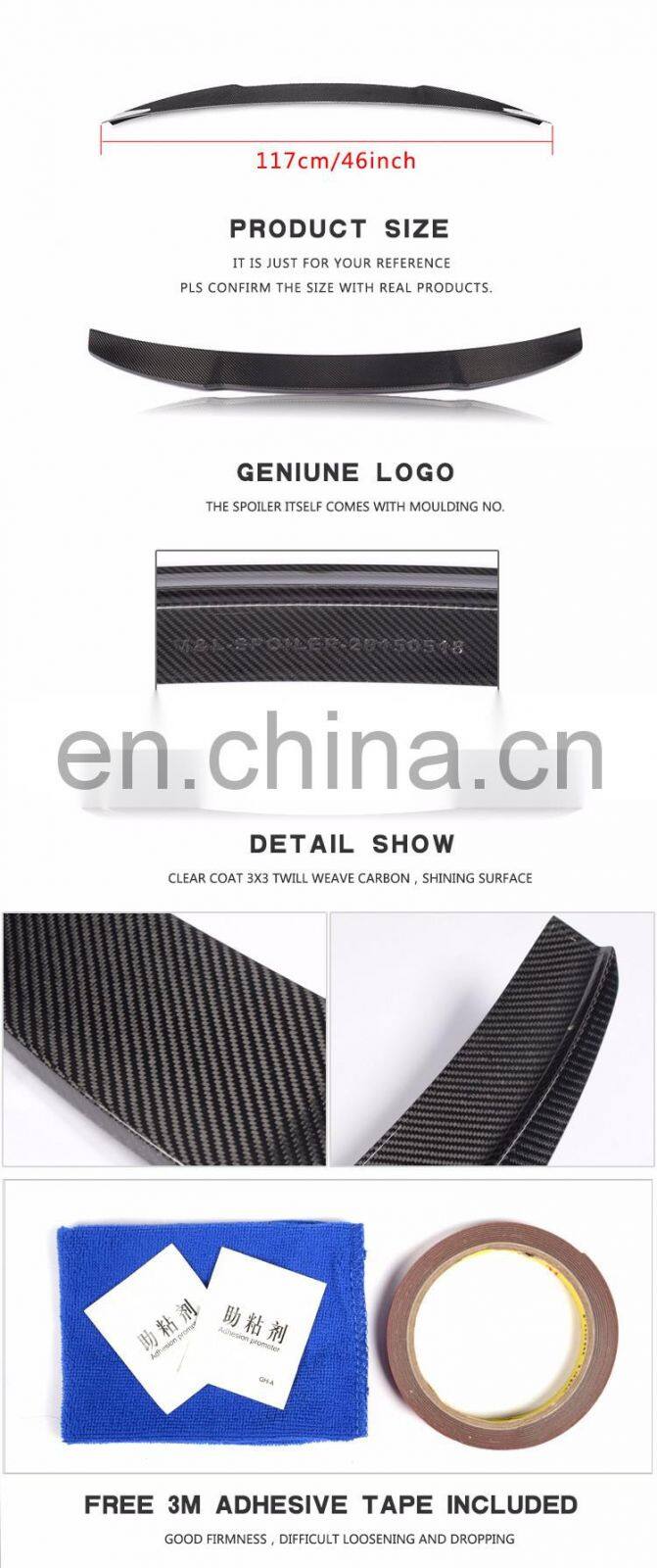 ML Carbon Fiber Delta Wings for Audi A3 S3 8V Sedan 2015 2016