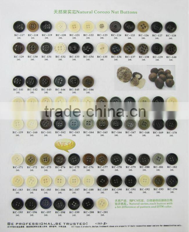 high end white natural corozo nut button