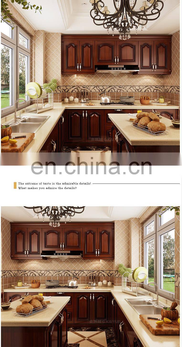 North American Classic Oak Solid Wood Kitchen Furniture Pantry Storage Island Cherry Wood Kitchen Cabinets