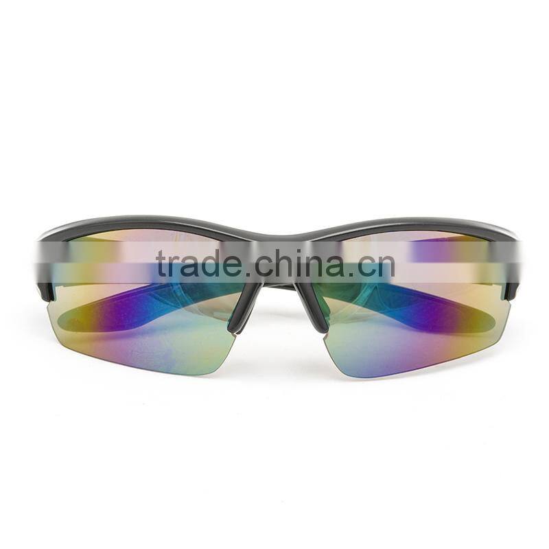 2015 Hot popular sunglasses set black frame rainbow lens anti-UV400 outdoor sports glasses with 4 extra lenses