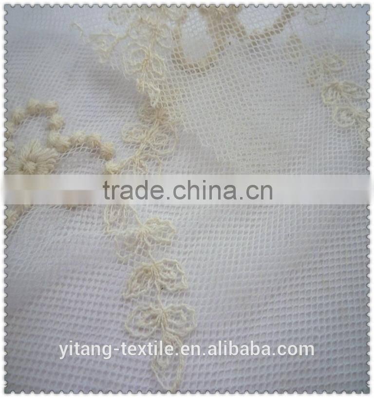 embroidrered big flower net fabric