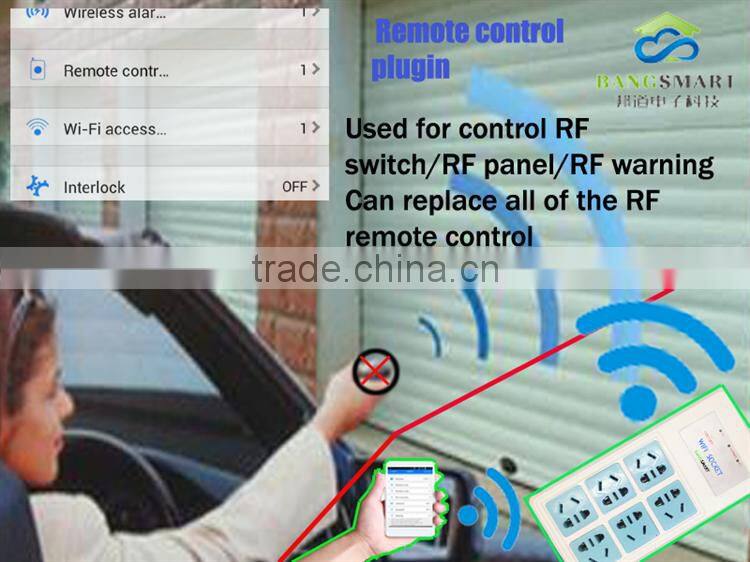 APP Remote Control 3 Outlets 6 Plugs Extension Home Alarm Smart WiFi Power Socket Compatible with 16pcs 315Mhz OR 433Mhz Sensors