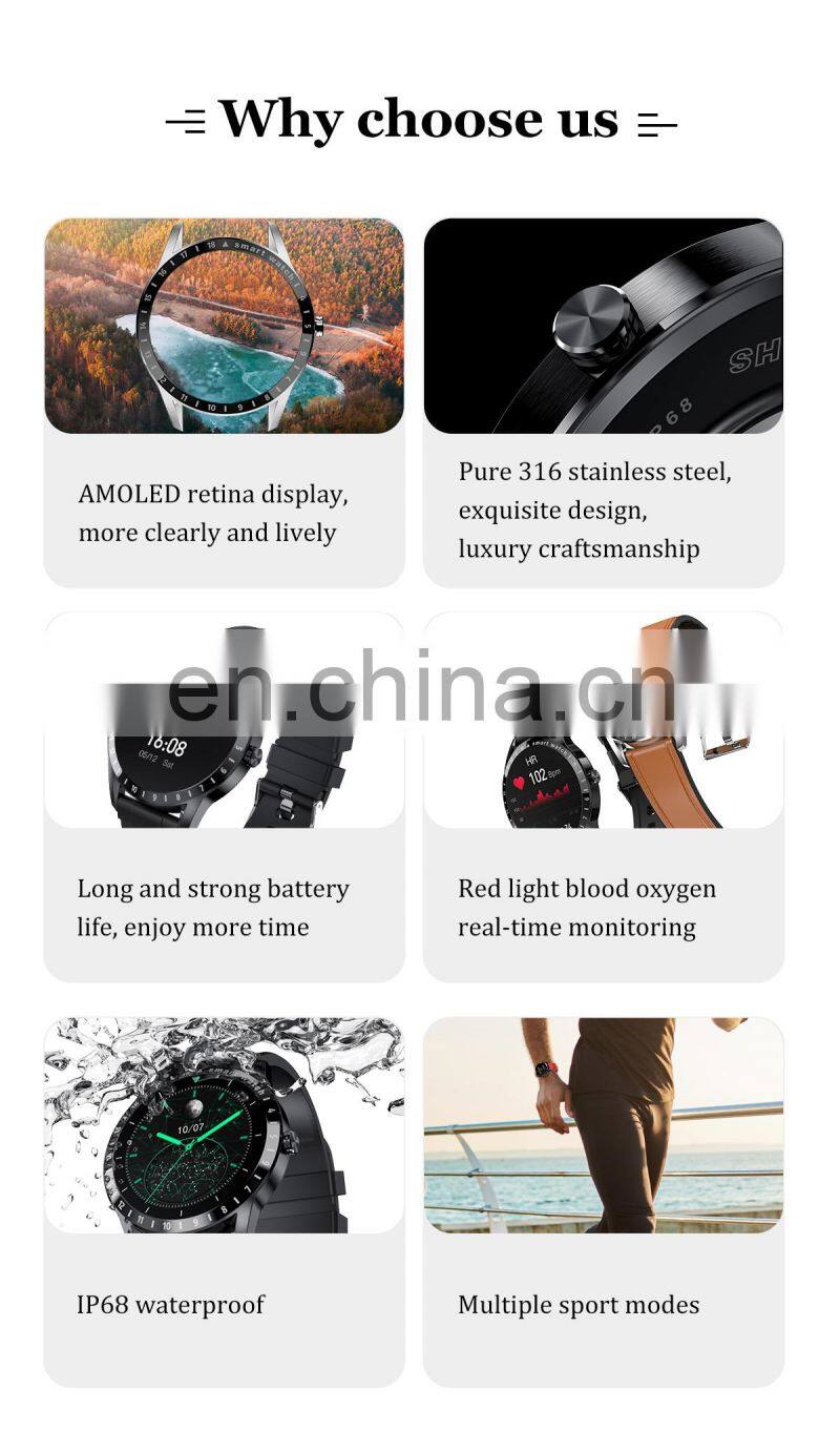 LA10 Mens Womens Fashion Smartwatch Blood Oxygen Heart Rate IP68 Waterproof Smart Watch Round Shape